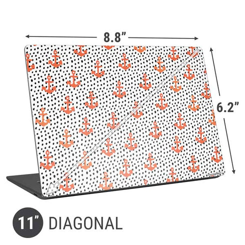 Bouffants and Broken Hearts Anchors and Dots Universal Laptop 11in (8.8 x 6.2in) Skin
